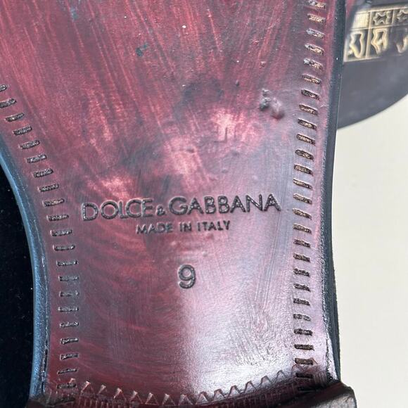Dolce & Gabbana Black Velvet Loafers for Men - Luxury Designer Shoes Size 9 main image 5